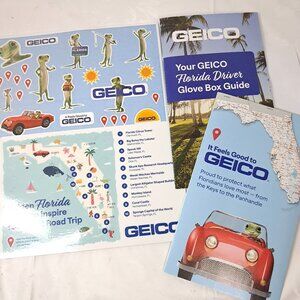Geico auto insurance stickers sticker sheet fun in the car game glove box guide